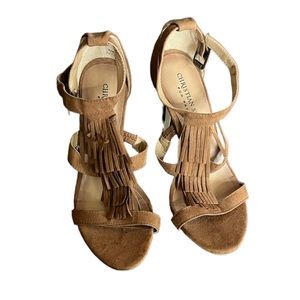 Christian Siriano for Payless High Heels Brown Tassel Fringed Strapy
